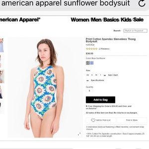 AMERICAN APPAREL PRINT COTTON THONG BODYSUIT